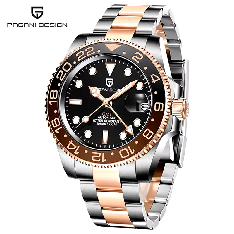 V3 Version GMT Watches Men'S Luxury Sapphire Automatic Mechanical Watch 40MM Stainless Steel Waterproof Watch