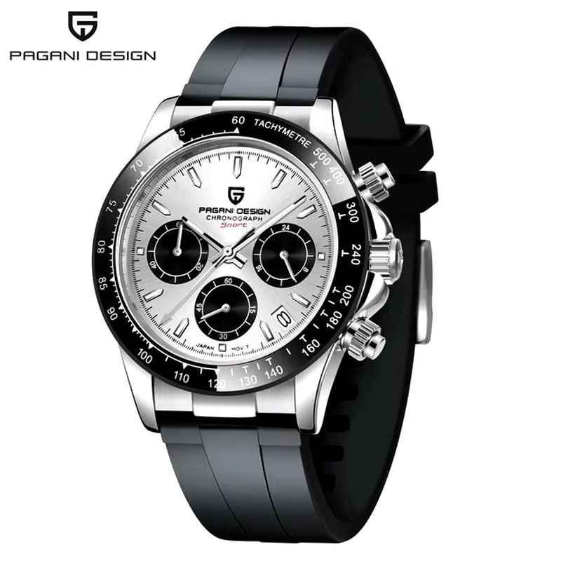 40Mm New V2  Men'S Quartz Watches Sapphire Retro Chronograph Stainless Steel Waterproof Watch Men Relogio Masculino